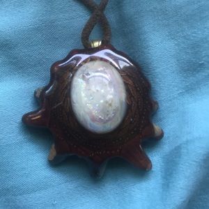 Third eye pinecone necklace druzzy quartz